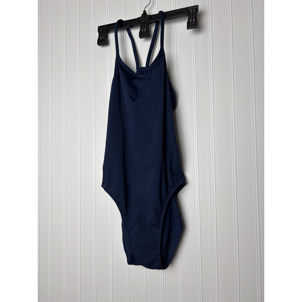 Engine Swim USA Navy One Piece Swimsuit Women 10 Training Racing Racerback NEW